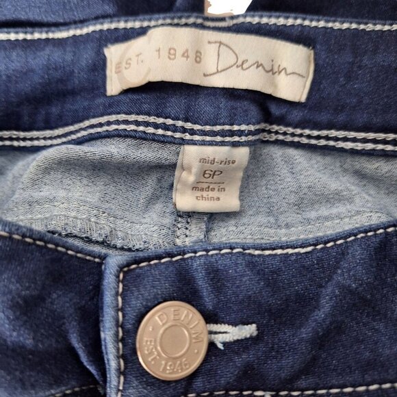 C Est 1946 Denim Women's Jeans Mid-Rise Straight Dark Wash 6P - Picture 4 of 6